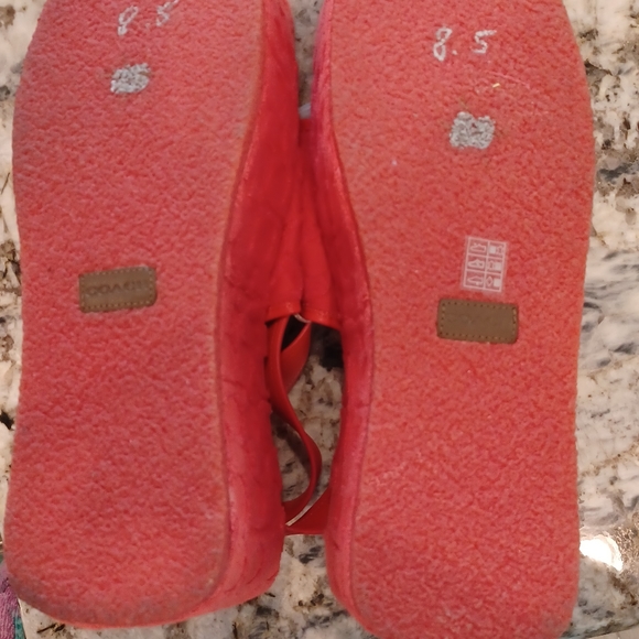 Coach Noelle Sandal In Signature Terry Cloth Red Orange Size 8.5 B NEW - Picture 12 of 12